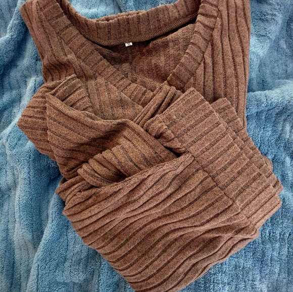 whiteLabel Other - Rib Knit 2-Piece Loungewear